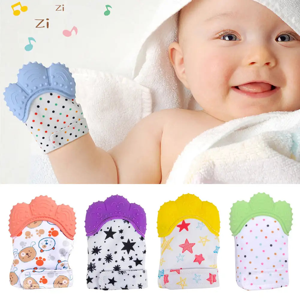 Kids Teething Gloves Mittens Chewable Newborn Dental Care Durable Teether Toys 