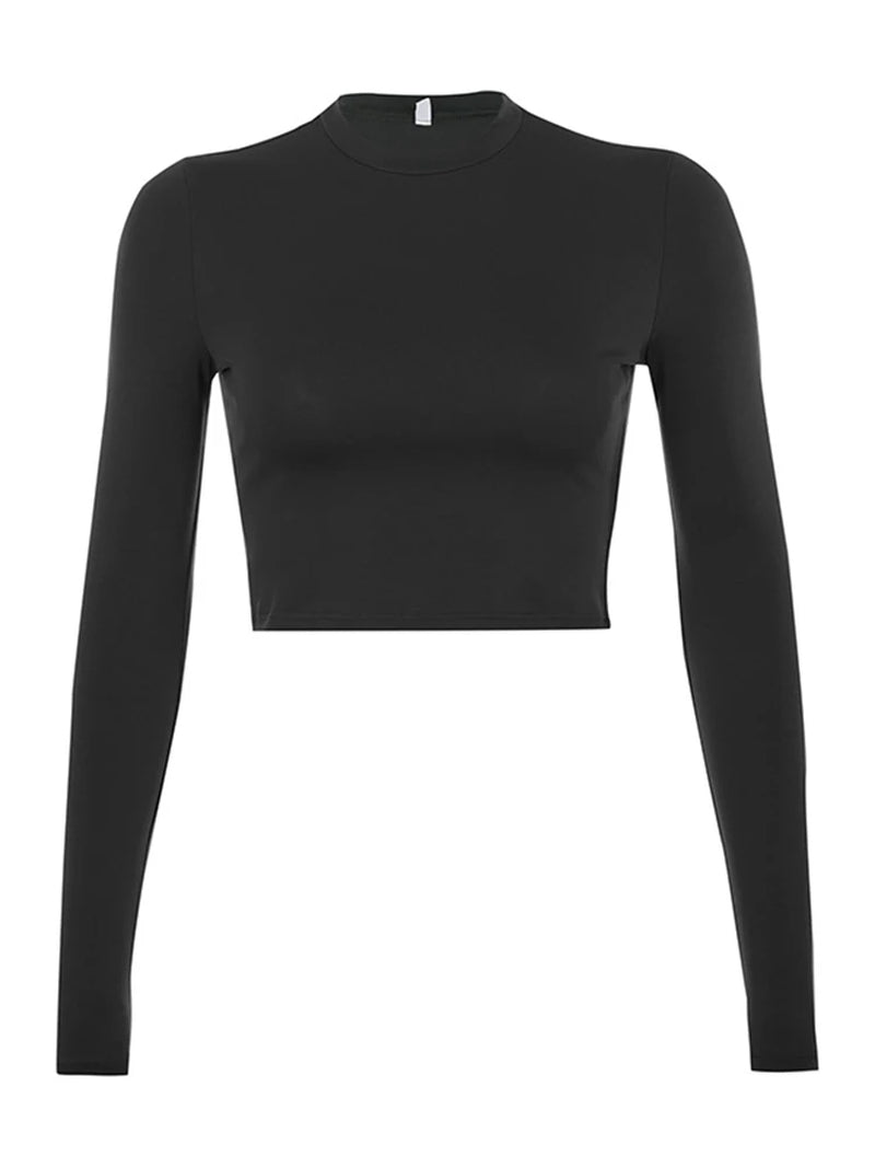 Stylish Solid Basic Long Sleeve Women's T-shirt! 