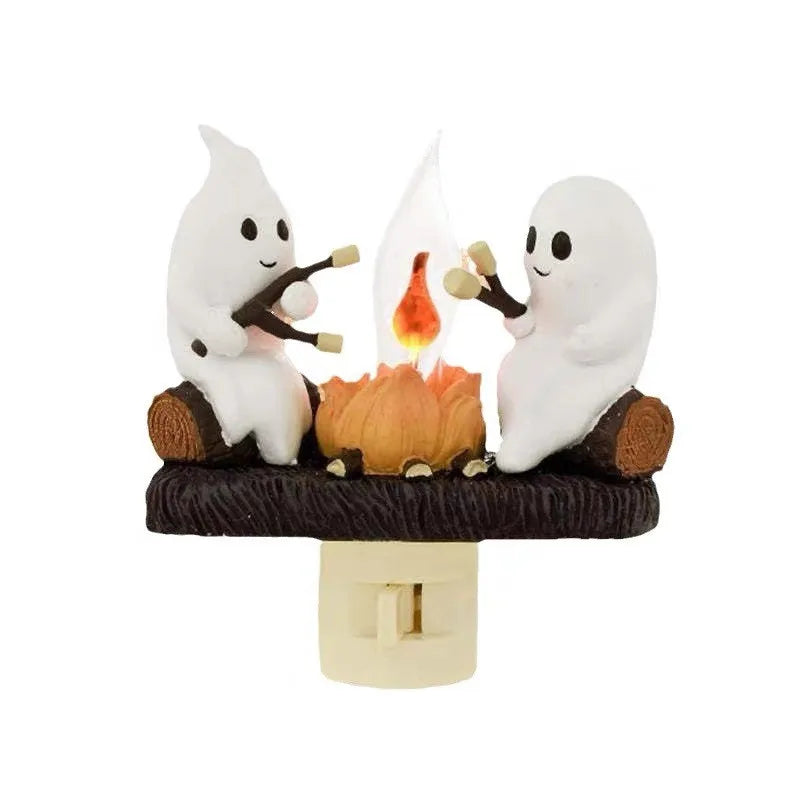 Cartoon Halloween Bonfire Flickering Night Light