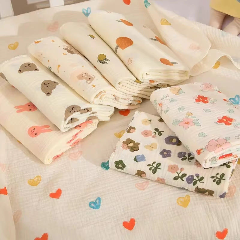 80X80Cm Baby Receive Blanket for Newborn Cotton Muslin Swaddle Blanket Bedding Infant Bath Towel Baby Items M Kids