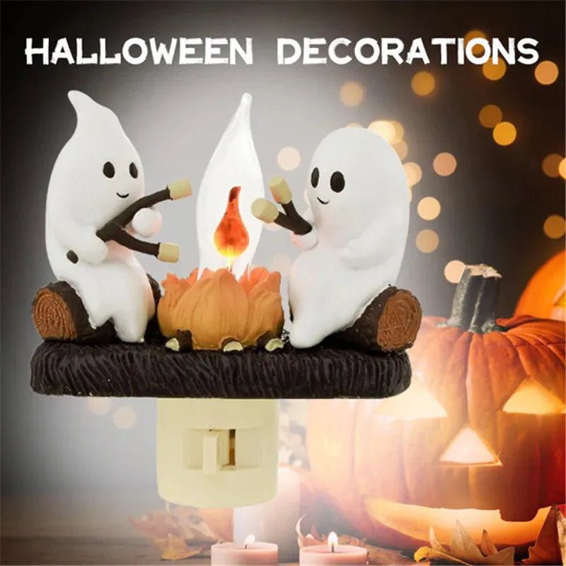 Cartoon Halloween Bonfire Flickering Night Light