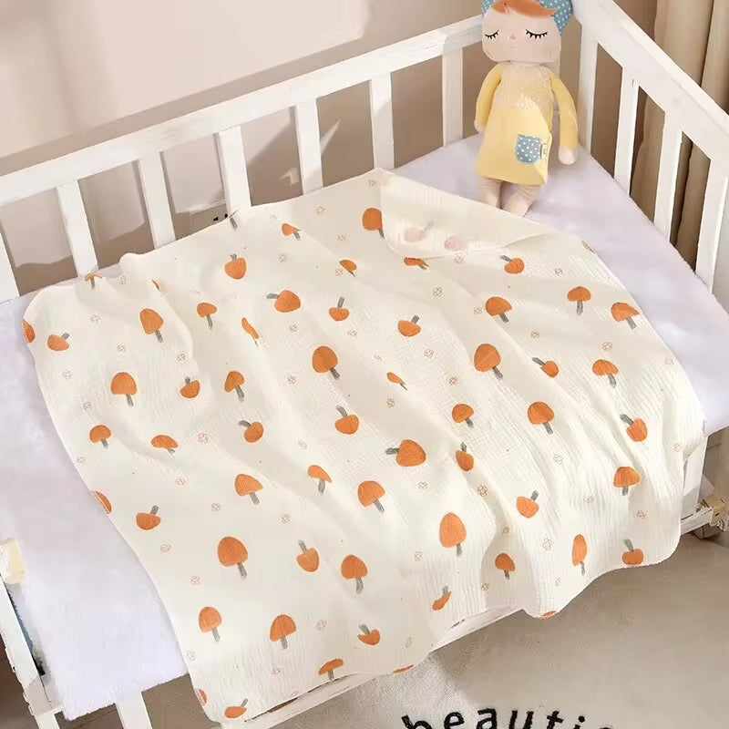 80X80Cm Baby Receive Blanket for Newborn Cotton Muslin Swaddle Blanket Bedding Infant Bath Towel Baby Items M Kids