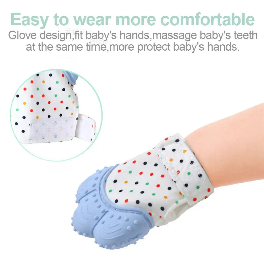 Kids Teething Gloves Mittens Chewable Newborn Dental Care Durable Teether Toys 